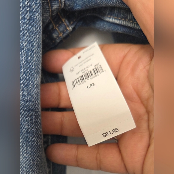 GAP Women's Classic Blue Denim Jean Jacket Sz L petite Nwt Sz Small/ Medium - Picture 6 of 12